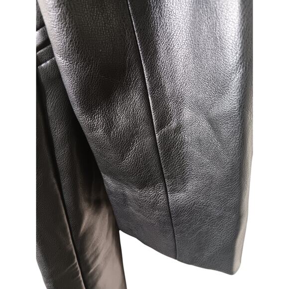 Chico’s Faux Leather Topper Coat Black Longline Blazer Jacket Size 0 (S) NWT - Picture 12 of 16
